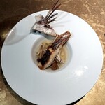 シャテーニュ - 真鯛のポワレ　きのこのスープ