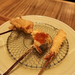天ぷら串とまぶしめし ハゲ天 - 豚ガリ、鮭イクラ、海老