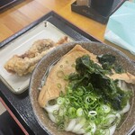 こがね製麺所 - かけうどん　きつね　ゲソ天