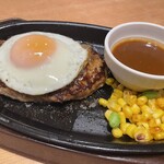 ガスト - 鉄板目玉ハンバーグ600円。