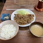 Shimofusaya - 生姜焼き定食（700円）2023.12