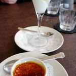 水呑カフェボヌー - デザート（保命酒アイス＆ブリュレ）