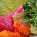 豆生庵 - お作り（鮪・雲丹こんにゃく・子持ちこんにゃく）