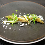 Élan - ランチコース 5832円 の北海島のわかさぎ 冬ホワイトアスパラ 庄内あさつき ポワイトセロリ