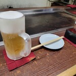 祇園ねぎ焼 かな - 店内（ビールがフローズンになっています）