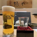 椿や - 生ビール、酔鯨