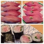 旬の本マグロ158円、かつお126円、まぐろの鉄火巻158円。激安です！