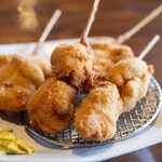 とんかつ 串揚げ 優膳 - 2024.1 串揚げ 豚バラ（190円）、串揚げ 地鶏（190円）