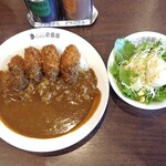 カレーハウス ＣｏＣｏ壱番屋 - 料理写真:カキフライカレー（５辛・ライス４００ｇ）＆ ポテトサラダ