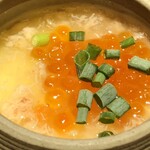 神楽坂 てっぱんや - イクラと蟹餡掛けの卵豆腐