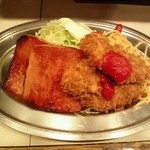 レストラン ポパイ - ハムステーキとチキンカツ(850円)