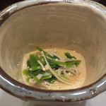 新宿割烹 中嶋 - セリとえのきのお浸し。