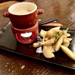 French fries with Kyoto-style cheese fondue sauce