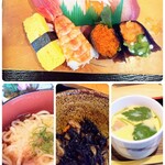 すしレスト大鯛 - にぎりセット（＋200円 小うどん付き）1500円