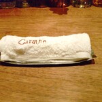 Bar CARAVIN - おしぼりにも店名のロゴ