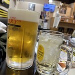 串かつ まっと - ビール大と角ハイボール