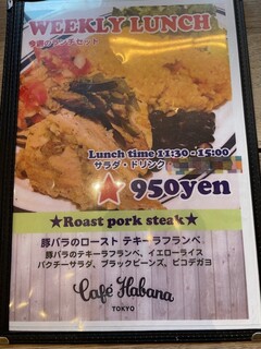 h Cafe Habana TOKYO - メニュー