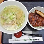 会津山塩食堂 - 料理写真:会津山塩ラーメンとミニソースカツ丼セット