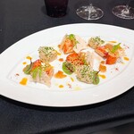 ガストロノミー ジョエル・ロブション - オマール海老とカリフラワーのデュオ ピーナッツのヴィネグレットで