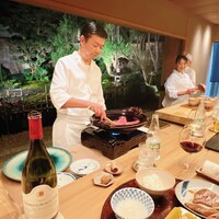 東山 緒方 - 〆のすき焼き　カセットコンロのカバーがすごい