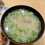 Tempura Meshi Kaneko Han Nosuke - ランチセットの浅利味噌汁