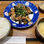 菊正宗おみき茶屋 - なすと豚肉のみそ炒め定食