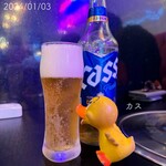 ホンスチュクミ 道頓堀店 - ☺︎韓国ビール(カス) ¥800
