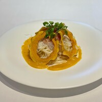 リストランテKubotsu - スパゲティカチョエペペ
                    福田さんのかぼちゃとスペイン産生ハム
                    かぼす胡椒の香り
                    