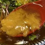 キッチン きらく - 幸せの黄色いカレー 中華そば¥1270のスープ 