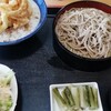 寿司・十割そば 天船 - 料理写真:海老と野菜のかき揚げ丼、そばに変更