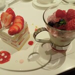 タカノフルーツパーラー - 苺のショートケーキ　苺とベリーのヨーグルトドリンク