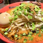 カラシビ味噌らー麺 鬼金棒 - 味玉カラシビ味噌らー麺(カラ増し/シビ増し) 1,150円
            炒めもやし 170円