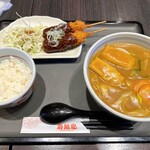 若鯱家 - カレーうどん定食・味噌串カツ（1,540円税込）