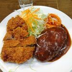 キッチン大正軒 - ハンバーグ＆ヒレカツ定食（大盛）1,300円