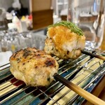 串焼キ カメチヨ・シャルボン - つくね 塩＆おろしポン酢