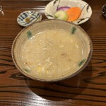 勢麟 - 河豚魚汁で作った雑炊、香の物