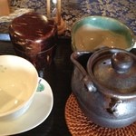 Ochanoienonohana - セッティングされてあるお茶