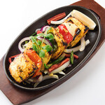 Grilled cottage cheese and vegetables Paneer Shashlik