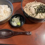 栄茶屋 - 自然薯そば　1380円　麦飯　220円