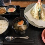 れすとらん北齋 - 天ぷら膳（お味噌汁をお雑煮に変更）