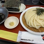 極楽うどん TKU - 鶏天天むす　ミニざるセット