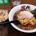 麺屋八代 - 料理写真:こくまろセット②(こくまろ醤油らーめん＋豚丼塩(小)麺増＆ネギ抜き)800円