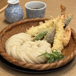 うどん 慎 - 海老と季節の野菜天ざる