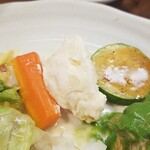 キッチン ブルー グローブ - 残しておいたポテサラ