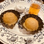 珈琲店 スパニョラ - スイートポテト（ハチミツと生クリーム付き）