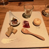 十番 無鴨黒 - 前菜　最中は鴨レバーパテ