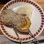 Chimpunkampun - 半熟卵の串ボナーラ、口福