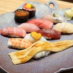 Tsukiji Sushikuro - カミさんの食べたおきまり寿司（七福にぎり）