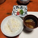 奥湯河原温泉　加満田 - ご飯・漬物・みそ汁