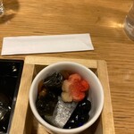 鮨とSAKE 茶屋町Marry - つきだしはミニおせちですって。かわいらしい。